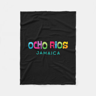 Ocho Rios Jamaica Retro Tropical Design  Fleece Deken