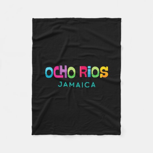 Ocho Rios Jamaica Retro Tropical Design  Fleece Deken (Voorkant)