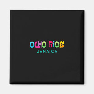 Ocho Rios Jamaica Retro Tropisch Design Magneet
