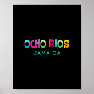 Ocho Rios Jamaica Retro Tropisch Design Poster