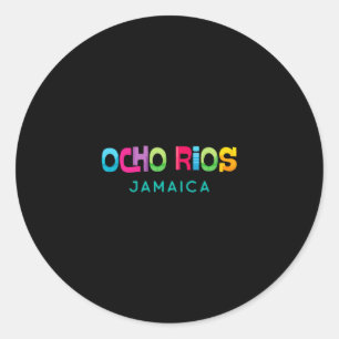 Ocho Rios Jamaica Retro Tropisch Design Ronde Sticker