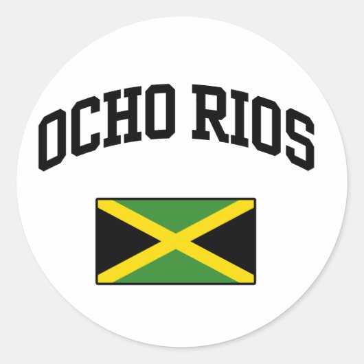 Ocho Rios Jamaica Ronde Sticker (Voorkant)
