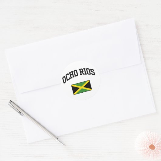 Ocho Rios Jamaica Ronde Sticker (Envelop)