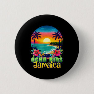 Ocho rios jamaica strand tropische zonsondergang z ronde button 5,7 cm