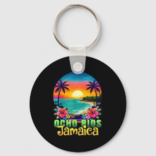 Ocho rios jamaica strand tropische zonsondergang z sleutelhanger