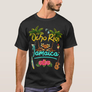 Ocho Rios Jamaica Strand Zomer Palm Surfen  T-shirt