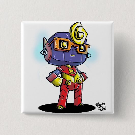 Ocho Vierkante Button 5,1 Cm (Voorkant)