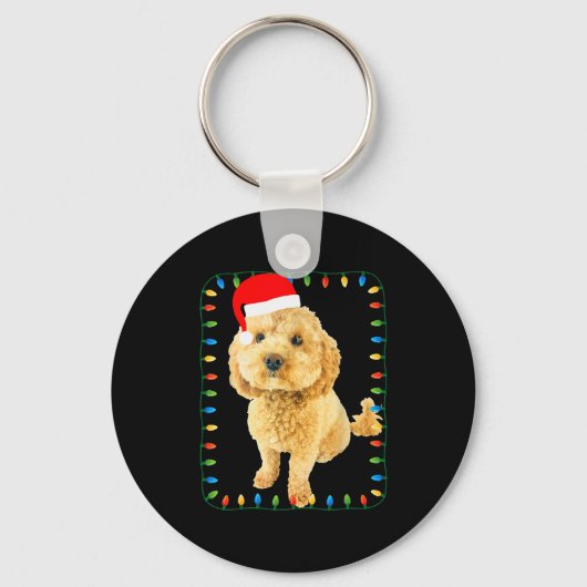 Ochon Puppy Dog Christmas Party Bicho Bichon Odle Sleutelhanger (Voorkant)