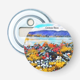 Ochos Rios Neon Pop Art Floral Button Flesopener