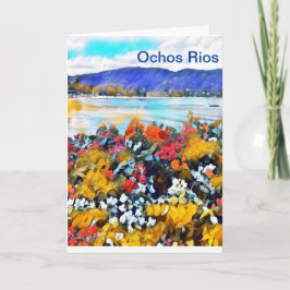 Ochos Rios Neon Pop Art Floral Kaart