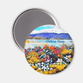 Ochos Rios Neon Pop Art Floral Magneet (Voorkant / Achterkant)