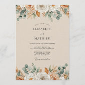 Ochre Autumnal Botanical Wedding Kaart (Voorkant)