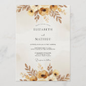 Ochre Autumnal Painterly Wedding Kaart (Voorkant)