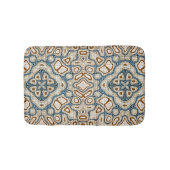 Ochre Brown Blauwgroen Blue Tribal Kunst Badmat (Voorkant)