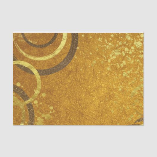 Ochre Brown Gold Glitter Modern Stijlvol Fancy Tissuepapier (Voorkant)