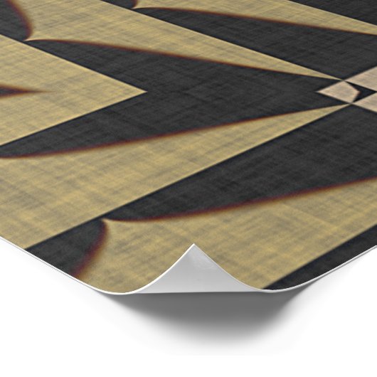 Ochre Brown Khaki Red Native Tribal Mosaic Pattern Poster (Hoek)