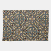 Ochre Brown Red Blauwgroen Blue Hip Bohemian Bali  Theedoek (Horizontaal)