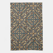 Ochre Brown Red Blauwgroen Blue Hip Bohemian Bali  Theedoek (Verticaal)