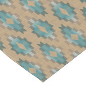 Ochre Brown Taupe Blauwgroen Blue Tribal Art Patro Medium Tafelloper (Hoek)