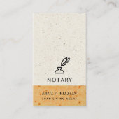 OCHRE CERAMIC GLAZED SPECKLED FEATHER NIB NOTARY VISITEKAARTJE (Voorkant)