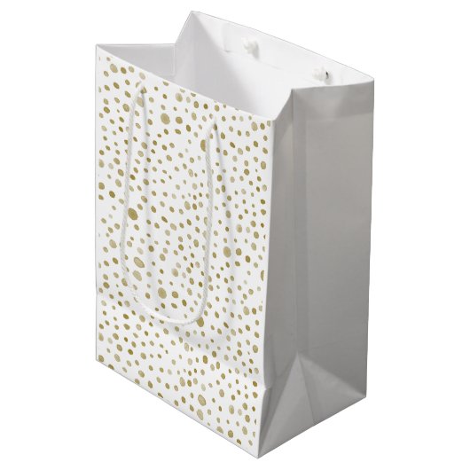 Ochre Confetti Waterverf Stippen Gift Bag Medium Cadeauzakje (Voorkant Gekanteld)