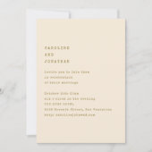 Ochre Cream Typewriter QR Code Wedding Modern Kaart (Voorkant)