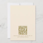 Ochre Cream Typewriter QR Code Wedding Modern Kaart (Achterkant)