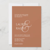 Ochre & Crème Script Trouwkaart Kaart (Voorkant)