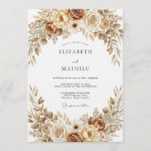 Ochre Earthy Botanical Wedding Kaart (Voorkant)