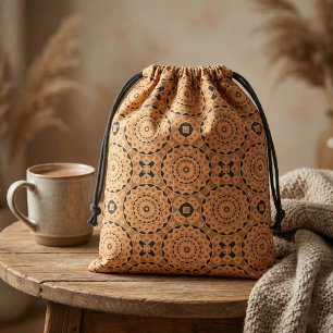 Ochre Ethnic Moroccan Boho Chic Mosaic Pattern Stof