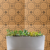 Ochre Ethnic Moroccan Boho Chic Mosaic Pattern Tegeltje