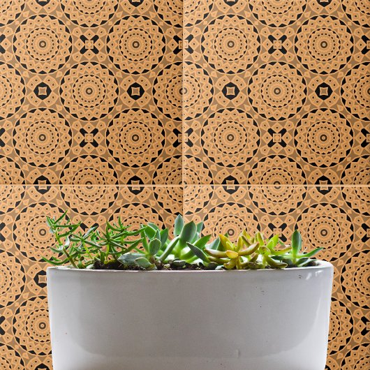 Ochre Ethnic Moroccan Boho Chic Mosaic Pattern Tegeltje