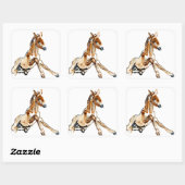 Ochre Foal Vierkante Sticker (Vel)