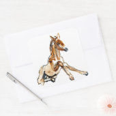 Ochre Foal Vierkante Sticker (Envelop)
