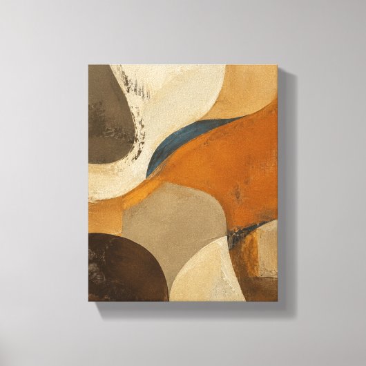 Ochre Getijde Assemblage Textured Neutraal Abstrac Canvas Afdruk (Voorkant)