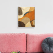 Ochre Getijde Assemblage Textured Neutraal Abstrac Canvas Afdruk (Insitu (Woonkamer))
