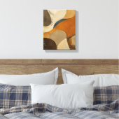 Ochre Getijde Assemblage Textured Neutraal Abstrac Canvas Afdruk (Insitu (Slaapkamer))