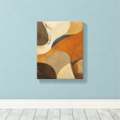 Ochre Getijde Assemblage Textured Neutraal Abstrac Canvas Afdruk (Insitu (Houten vloer))