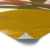 Ochre Groen Botanisch Blad Poster (Hoek)