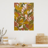 Ochre Groen Botanisch Blad Poster (Keuken)