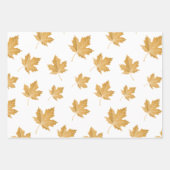 Ochre Herfst Autumn Leaves. Papieren pakbladen Inpakpapier Vel (Voorkant 3)