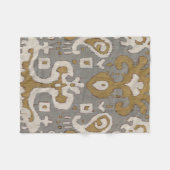 Ochre Ikat I Fleece Deken (Voorkant (Horizontaal))