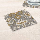 Ochre Ikat I Kartonnen Onderzetters (Schuin)