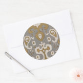 Ochre Ikat I Ronde Sticker (Envelop)