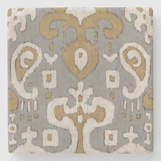 Ochre Ikat I Stenen Onderzetter (Voorkant)