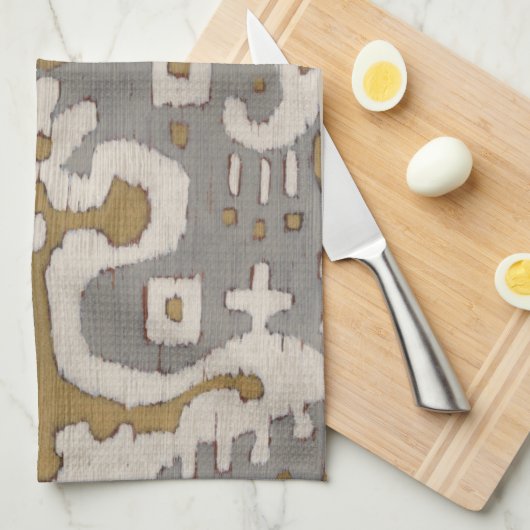 Ochre Ikat I Theedoek (Quarter Fold)