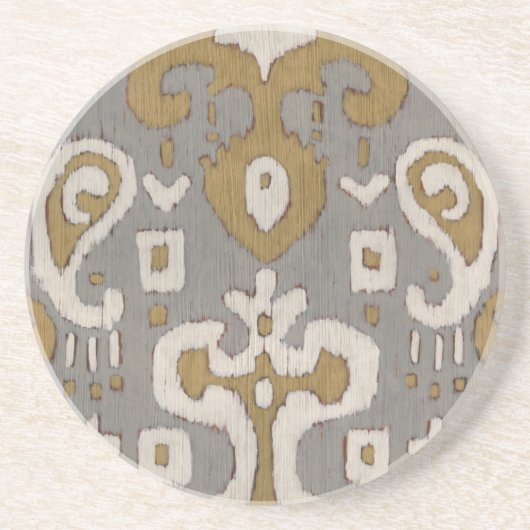 Ochre Ikat I Zandsteen Onderzetter (Voorkant)