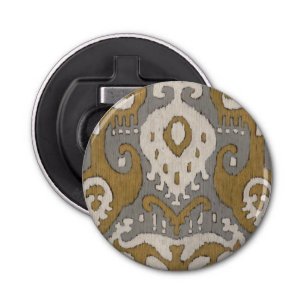 Ochre Ikat II Button Flesopener