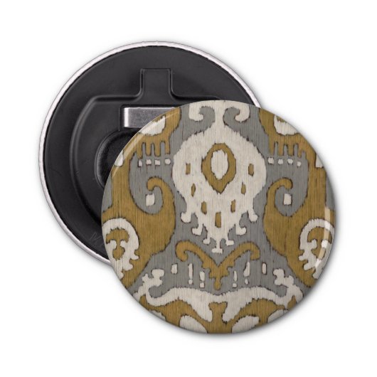 Ochre Ikat II Button Flesopener (Voorkant)