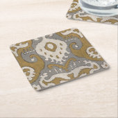 Ochre Ikat II Kartonnen Onderzetters (Schuin)